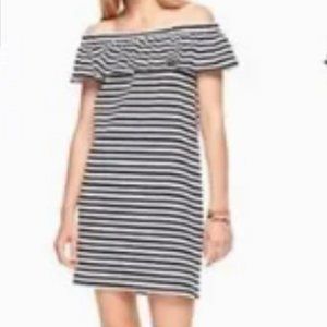 ZARA black and white striped off the shoulder dress (Size Small)